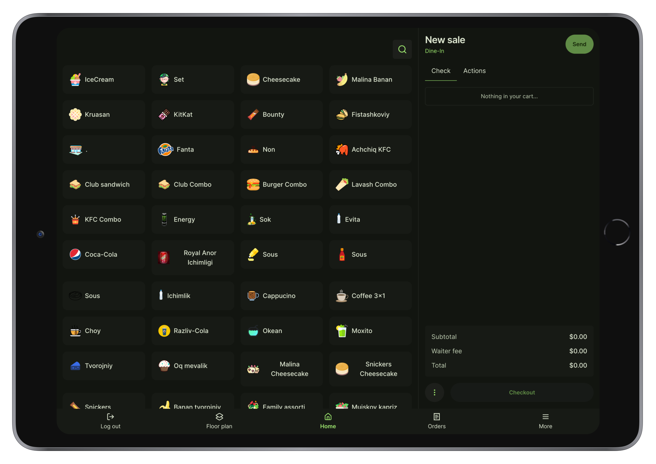 Immersive tabletop POS experience presenting curated menu pathways